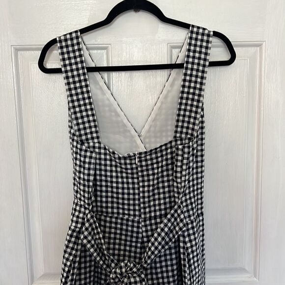 Banana republic women’s petite large black & white checked Wide leg Romper NWT - Picture 9 of 14
